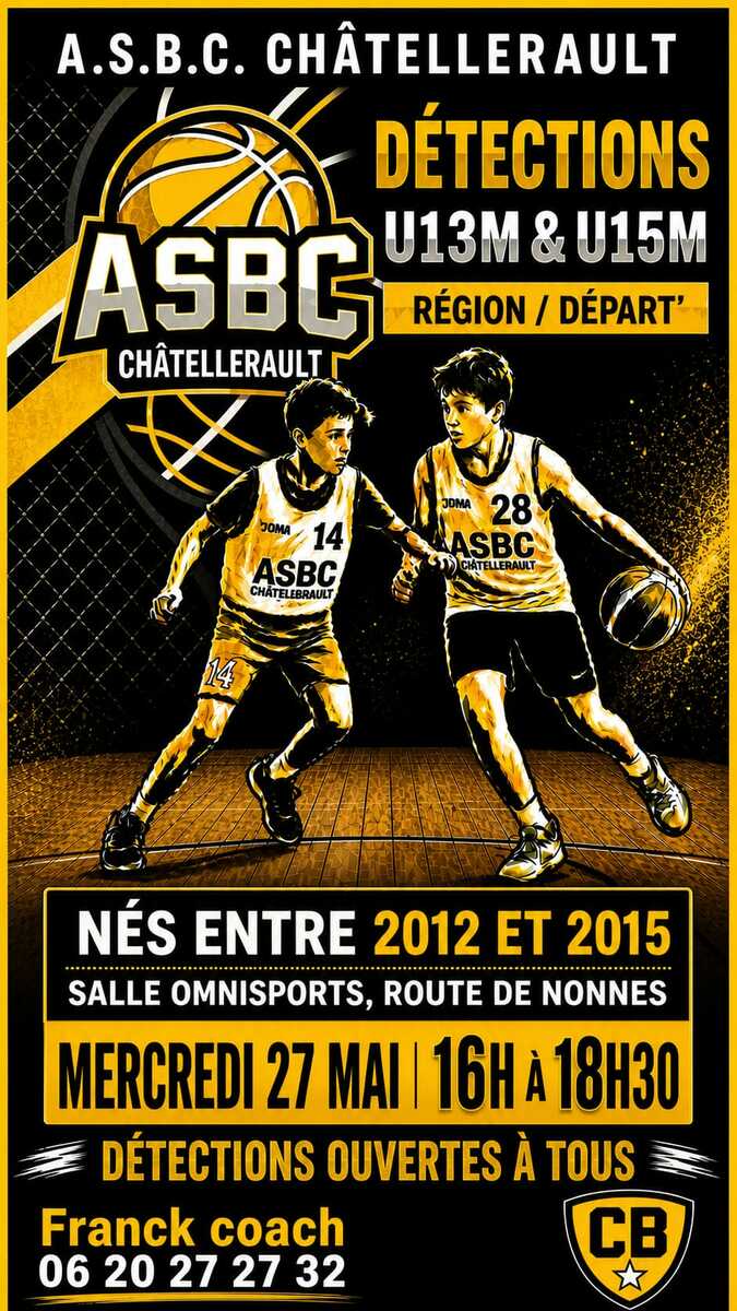 Détection U13M & u15M nés entre 2012 et 2015