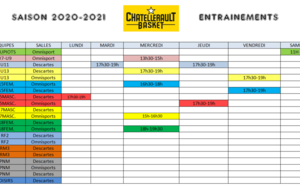 Modification des entraînements suite couvre-feu