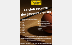 Inscrivez vous au Club de Basket de Châtellerault